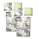 Baumwolle Satin Bettwäsche Buddha Weiß Grün 135x200 80x80