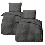 Bettwäsche Winter Plüsch Samt Touch Fleece Uni  155x220 80x80cm