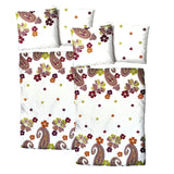Baumwolle Satin Bettwäsche Blumen Ornamente Weiß Bunt 135x200 80x80