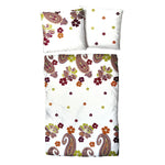 Baumwolle Satin Bettwäsche Blumen Ornamente Weiß Bunt 135x200 80x80