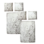 Baumwolle Satin Bettwäsche Blumen Grau 135x200 80x80