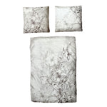 Baumwolle Satin Bettwäsche Blumen Grau 135x200 80x80