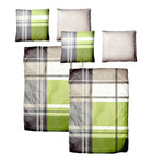 Baumwolle Satin Bettwäsche Karo Gau Grün 135x200 80x80