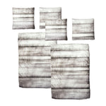 Baumwolle Satin Bettwäsche Streifen Grau Weiß 135x200 80x80