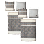 Baumwolle Satin Bettwäsche Kariert Braun Beige 135x200 80x80