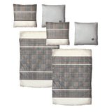 Baumwolle Satin Bettwäsche Kariert Braun Beige 135x200 80x80