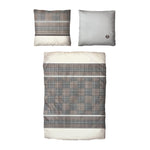 Baumwolle Satin Bettwäsche Kariert Braun Beige 135x200 80x80