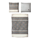 Baumwolle Satin Bettwäsche Kariert Braun Beige 135x200 80x80