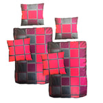 Hochwertige Baumwolle Bettwäsche Kariert Rot Schwarz 135x200 80x80cm