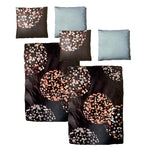 Baumwolle Satin Bettwäsche Punkte Schwarz Bunt 135x200 80x80