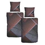 Renforce Bettwäsche Baumwolle HIS Grafisch Braun Schwarz 155x220 80x80cm