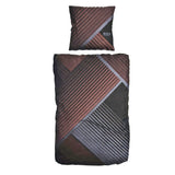 Renforce Bettwäsche Baumwolle HIS Grafisch Braun Schwarz 155x220 80x80cm