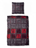 Hochwertige Biber Bettwäsche Baumwolle Karo Rot Grau 155x220 80x80cm