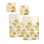 Hochwertige Biber Bettwäsche Baumwolle Blumen Weiß Grün  155x220 80x80cm