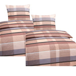 Hochwertige Baumwolle Bettwäsche Kariert Beige 135x200 80x80cm