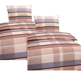 Hochwertige Baumwolle Bettwäsche Kariert Beige 135x200 80x80cm