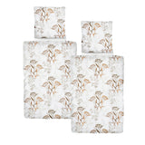 Satin Bettwäsche Baumwolle Blumen Weiß 155x220 80x80cm