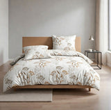 Satin Bettwäsche Baumwolle Blumen Weiß 155x220 80x80cm