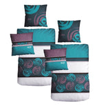 Satin Bettwäsche Baumwolle HIS Blumen Petrol Grau 155x220 80x80cm