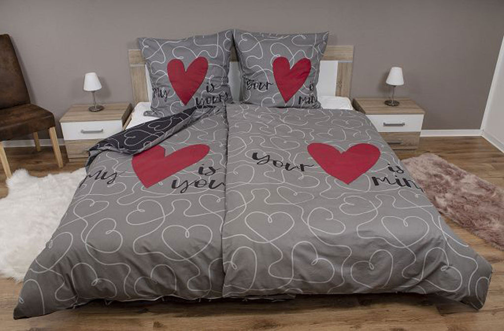 Partner Bettwäsche Baumwolle Wende 135x200 / 80x80 cm Set 4tlg. Mr.&Mr – aboutyourhome