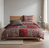 Satin Bettwäsche Baumwolle Ornamente Rot 155x220 80x80cm