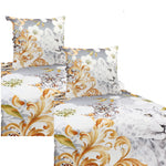 Mikrofaser Satin Bettwäsche  Ornamente 135x200 80x80 Set 2tlg. 4tlg. Hochwertig Grau Gold