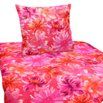 Mikrofaser Satin Bettwäsche Blumen 135x200 80x80 Set 2tlg. 4tlg. Hochwertig Pink