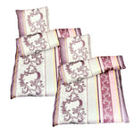 Hochwertige Feinbiber Bettwäsche Ornamente Pink Lila 2tlg. 4tlg. 135x200 80x80