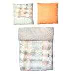 Baumwolle Satin Bettwäsche punkte orange weiß 155x220 80x80