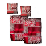 Baumwolle Satin Bettwäsche Ornamente Rot Grau 155x220 80x80 Set 2tlg. 4tlg.