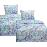 Hochwertige Biber Bettwäsche Baumwolle Ornamente Blau Weiß  2tlg. 4tlg. 135x200 80x80