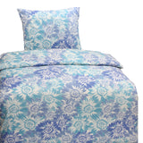 Hochwertige Biber Bettwäsche Baumwolle Ornamente Blau Weiß  2tlg. 4tlg. 135x200 80x80