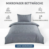 Mikrofaser Bettwäsche Ornamente Grau 135x200 80x80cm