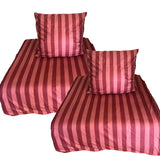Hochwertige Flanell Bettwäsche Streifen Rot 2tlg.4tlg. diverse Größen