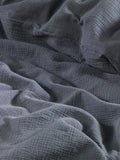 Hochwertige Musselin Bettwäsche Baumwolle 135x200 80x80cm Dunkelgrau