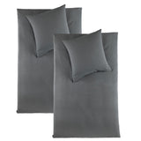 Hochwertige Musselin Bettwäsche Baumwolle 135x200 80x80cm Dunkelgrau