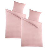 Bettwäsche Baumwolle Chambray Uni Rosa 135x200 80x80cm