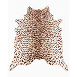 Leoparden Teppich Kunstfell Braun Weiß 160x185cm Fellimitat Pflegeleicht Felloptik