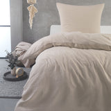 Hochwertige Musselin Bettwäsche Baumwolle 135x200 80x80cm Natur