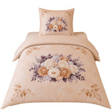 Hochwertige Fleece Bettwäsche Blumen Rosa  135x200 80x80cm