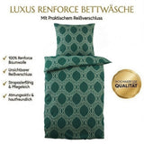 Renforce Bettwäsche Baumwolle Grafisch Grün 135x200 80x80cm