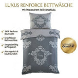 Renforce Bettwäsche Baumwolle King & Queen Grau 135x200 80x80cm