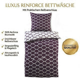 Renforce Wendebettwäsche Baumwolle Grafisch Lila 135x200 80x80cm