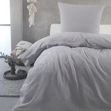 Hochwertige Musselin Bettwäsche Baumwolle 135x200 80x80cm Hellgrau