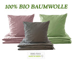 Bio Bettwäsche Baumwolle Satin 135x200 80x80 Set 2tlg. 4tlg. grau rosa mintgrün