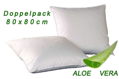 Kopfkissen Aloe Vera 2er Pack 80x80 cm Hotel Pension Pflegeleicht Doppelpack