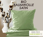 Bio Bettwäsche Baumwolle Satin 135x200 80x80 Set 2tlg. 4tlg. grau rosa mintgrün