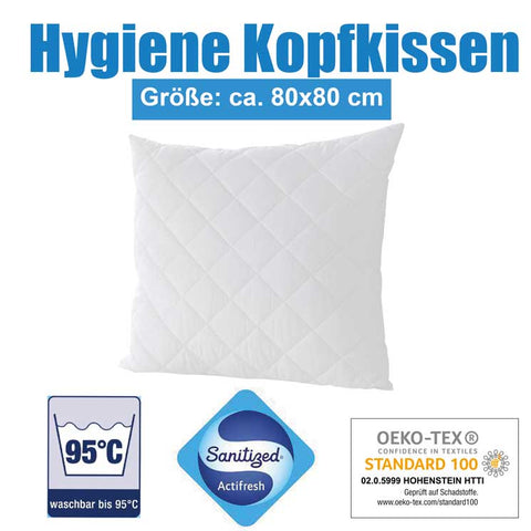 Kopfkissen Hygiene 80x80 cm Sanitized Kochfest Antibakteriell Hotel Pension